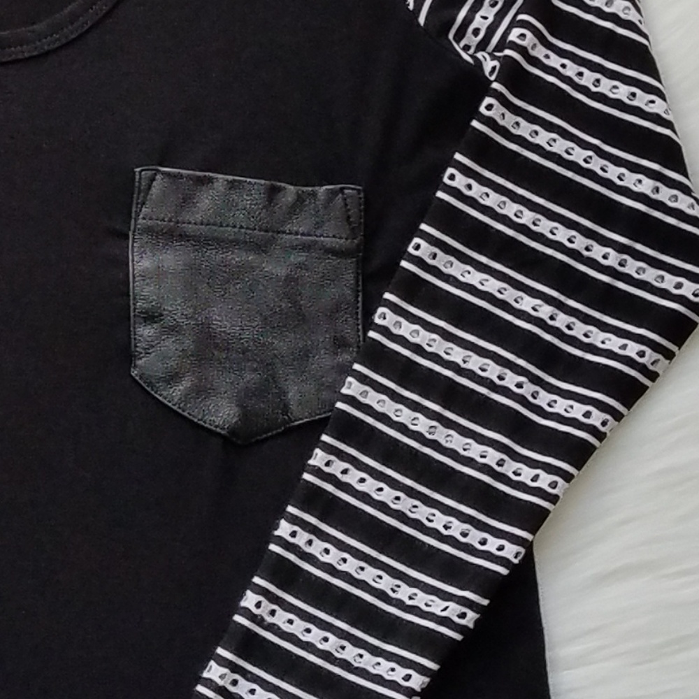 WYATT Collection Leather Pocket Tee | XS - Picture 6 of 8